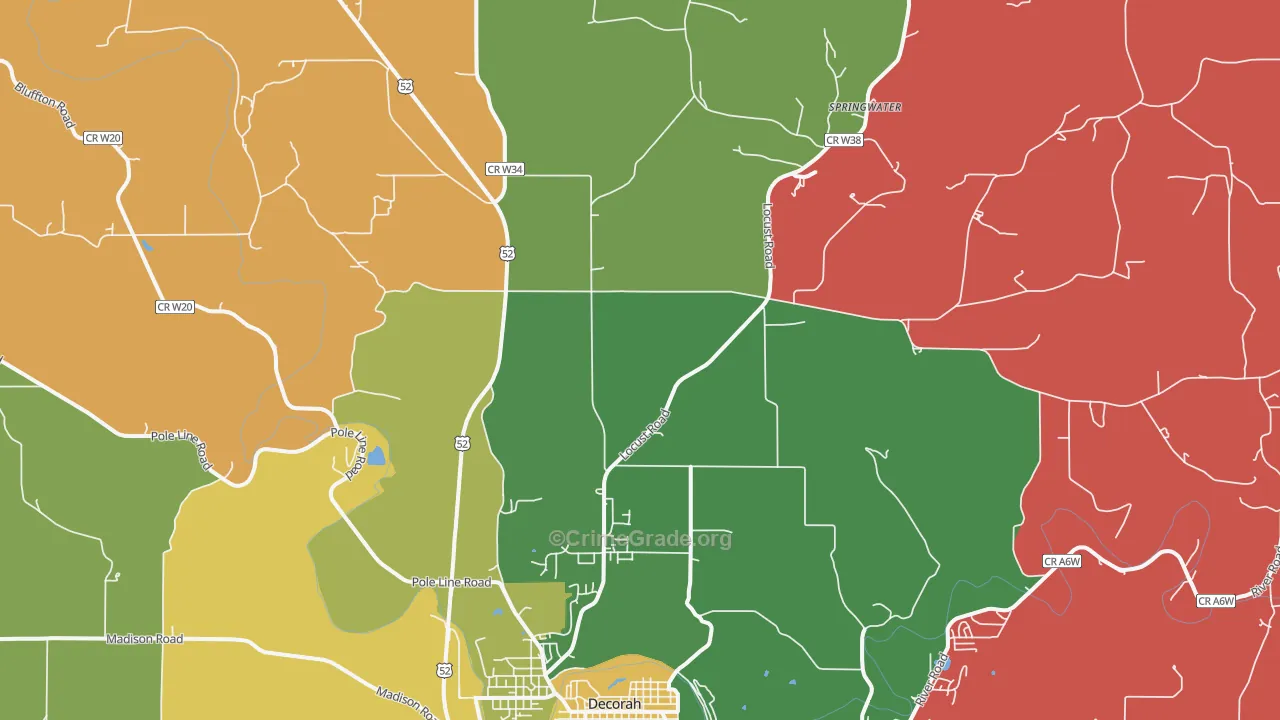 Quandahl, IA Map of Assault Rates