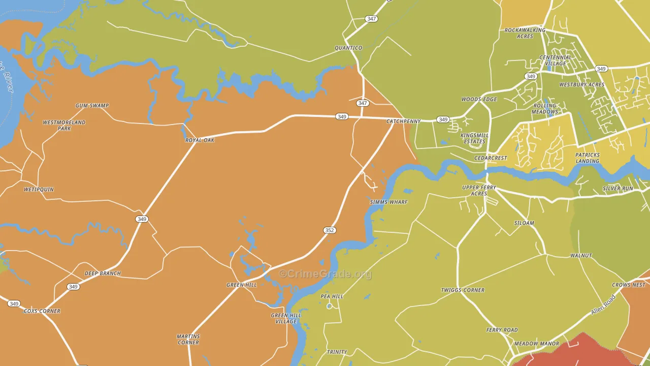 Quantico, MD Map of Assault Rates