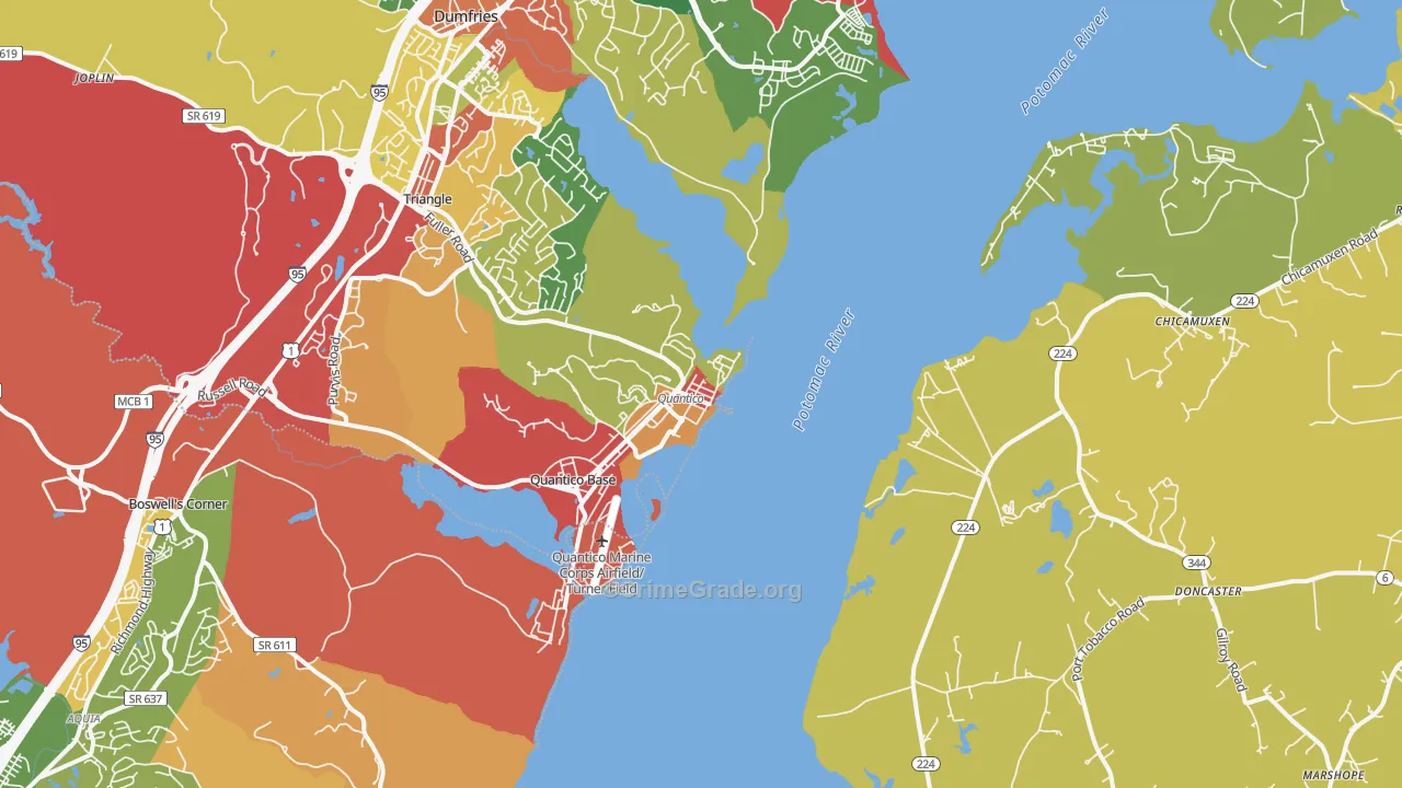 Quantico, VA Map of Assault Rates