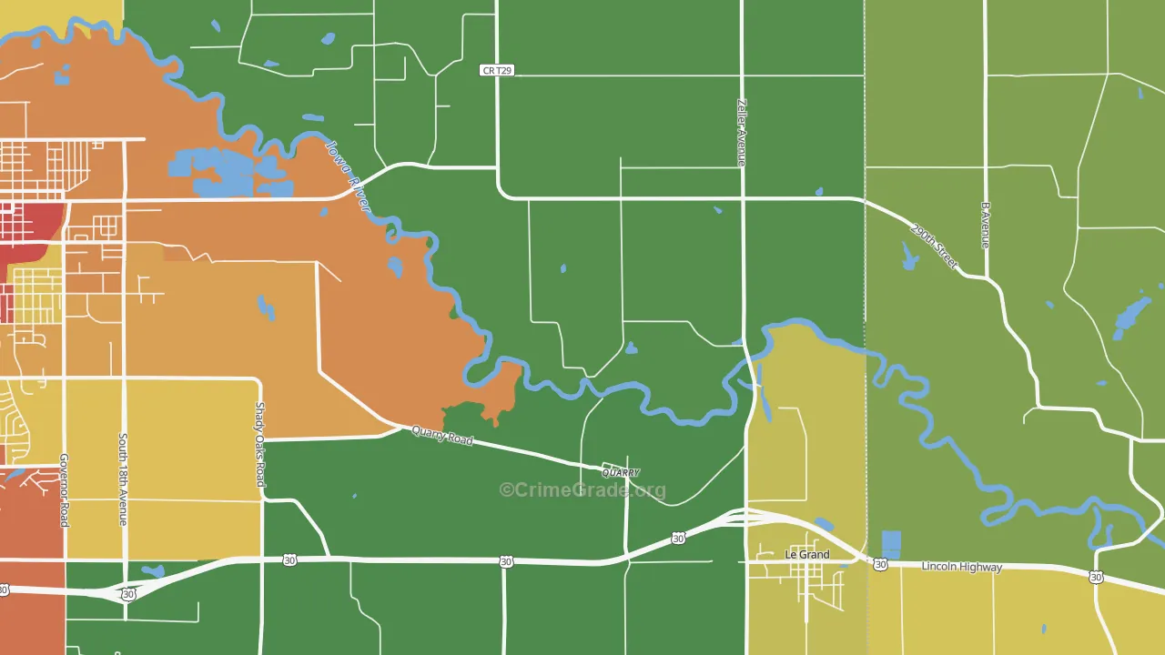 Quarry, IA Map of Assault Rates