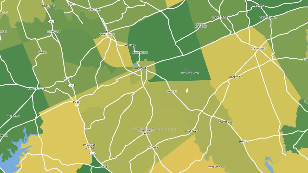 Quarryville, PA Map of Assault Rates