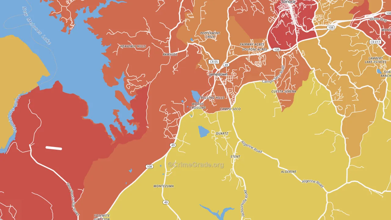 Quartz, CA Map of Assault Rates