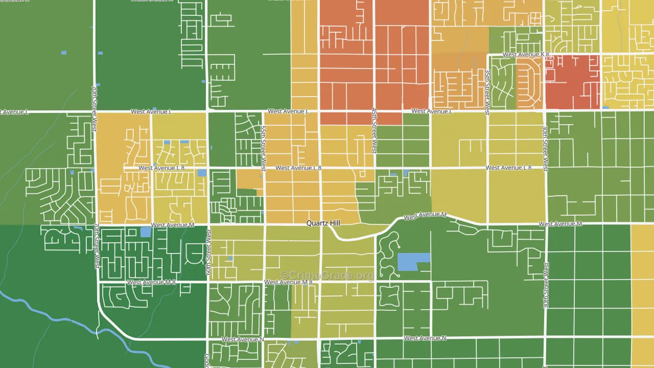 Quartz Hill, CA Map of Assault Rates