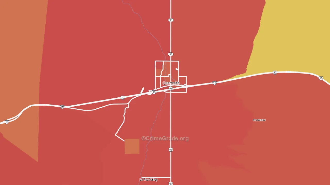 Quartzsite, AZ Map of Assault Rates
