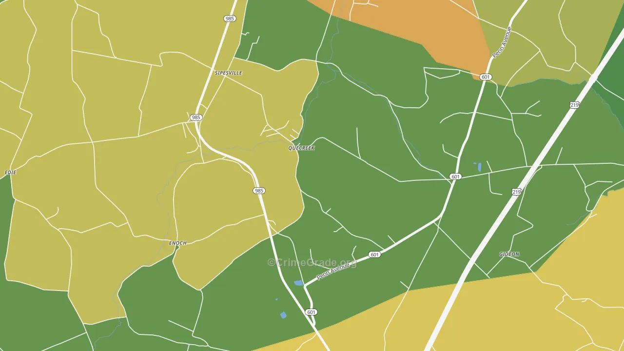Quecreek, PA Map of Assault Rates