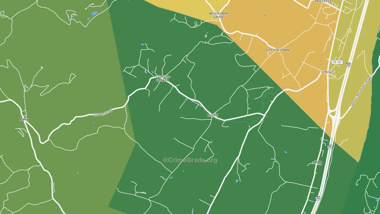 Queen, PA Map of Assault Rates
