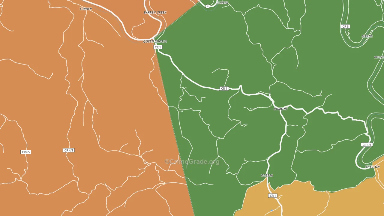 Queen Shoals, WV Map of Assault Rates
