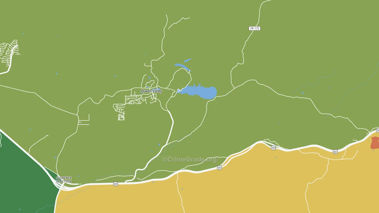 Queen Valley, AZ Map of Assault Rates