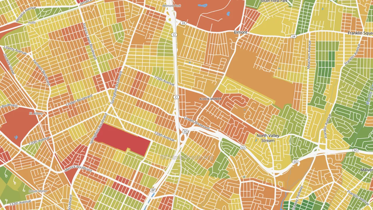 Queens Village, NY Map of Assault Rates