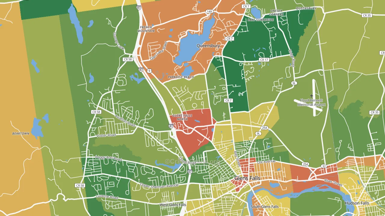 Queensbury, NY Map of Assault Rates