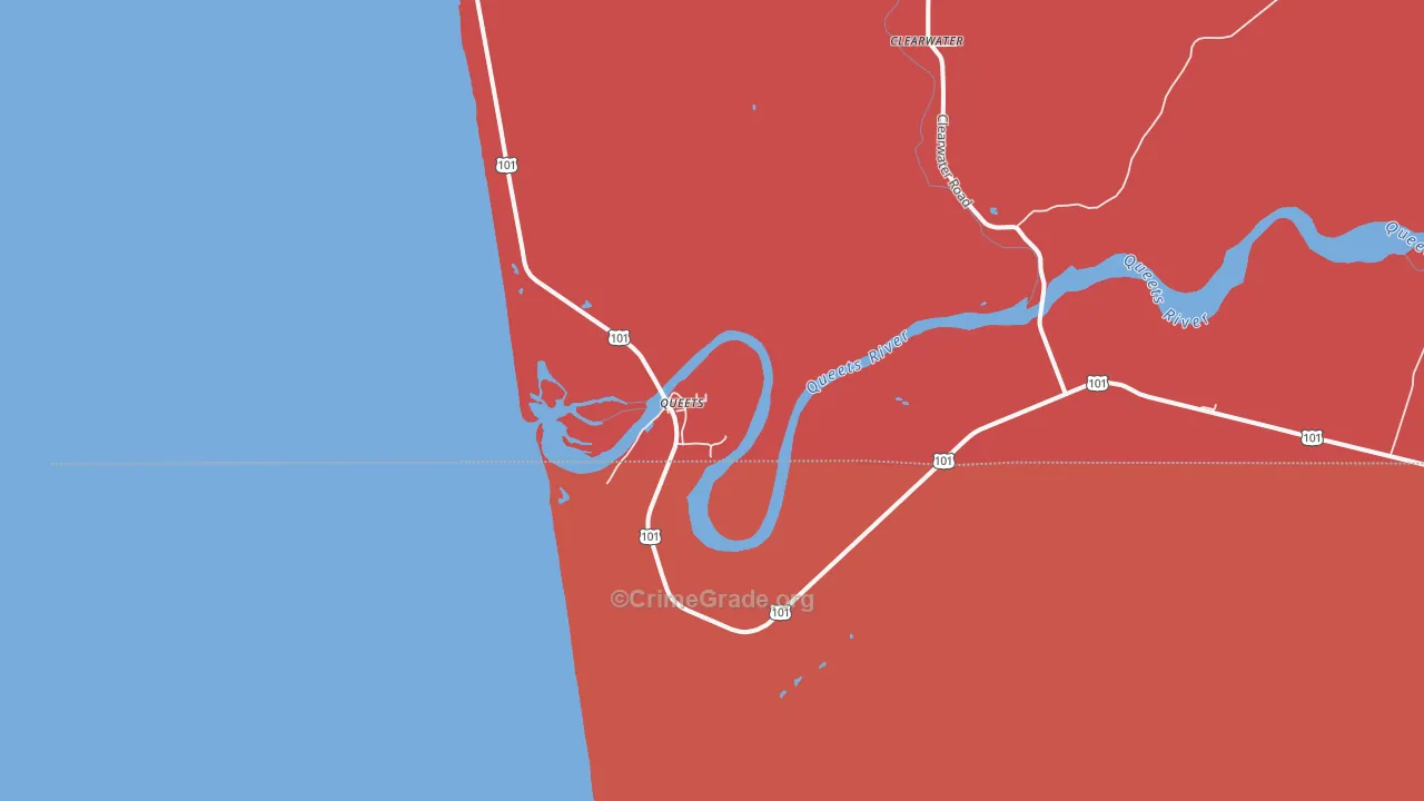 Queets, WA Map of Assault Rates