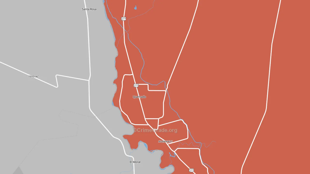 Quemado, TX Map of Assault Rates