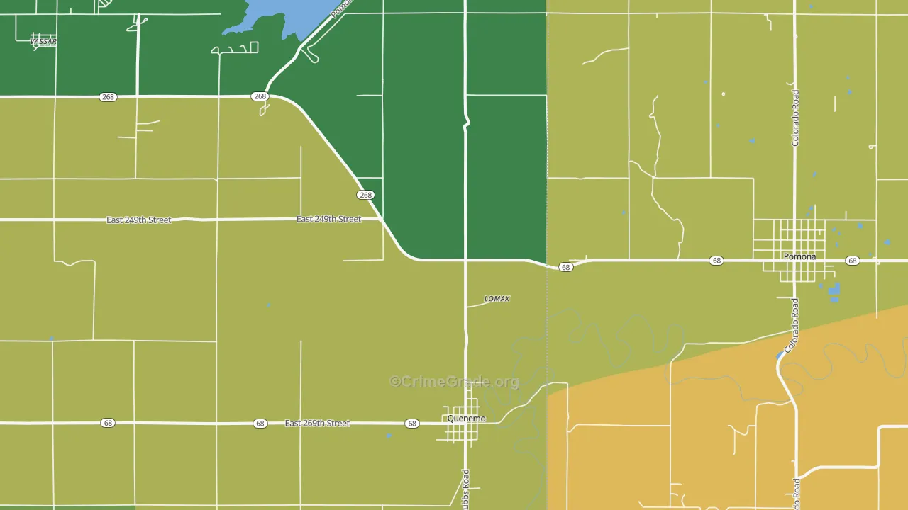 Quenemo, KS Map of Assault Rates