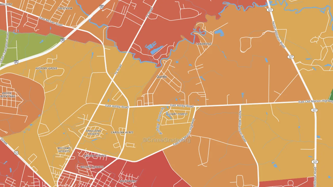 Quinby, SC Map of Assault Rates