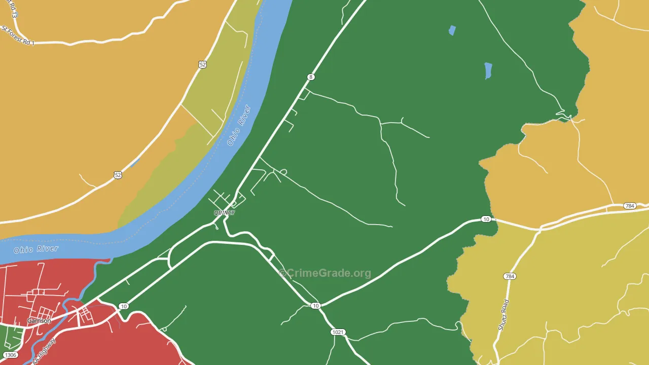 Quincy, KY Map of Assault Rates