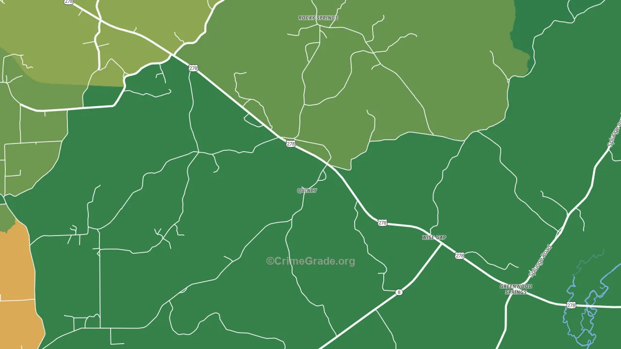 Quincy, MS Map of Assault Rates