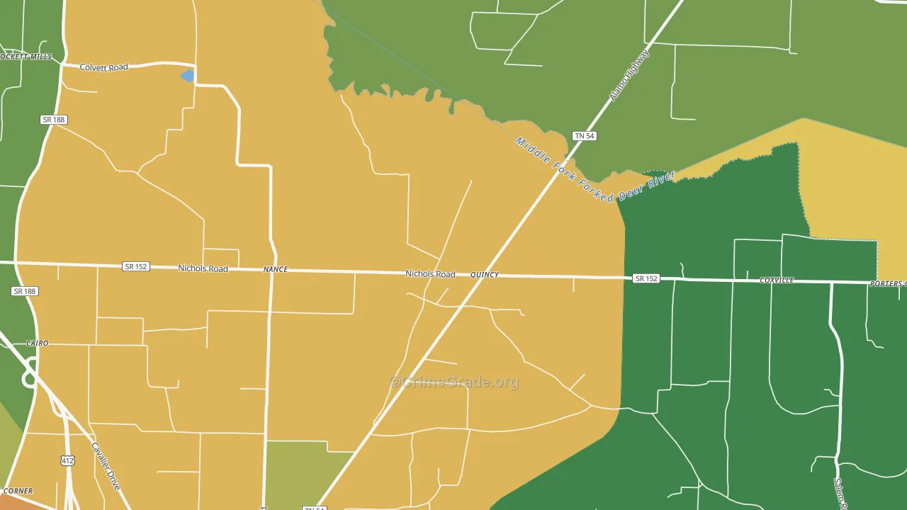 Quincy, TN Map of Assault Rates