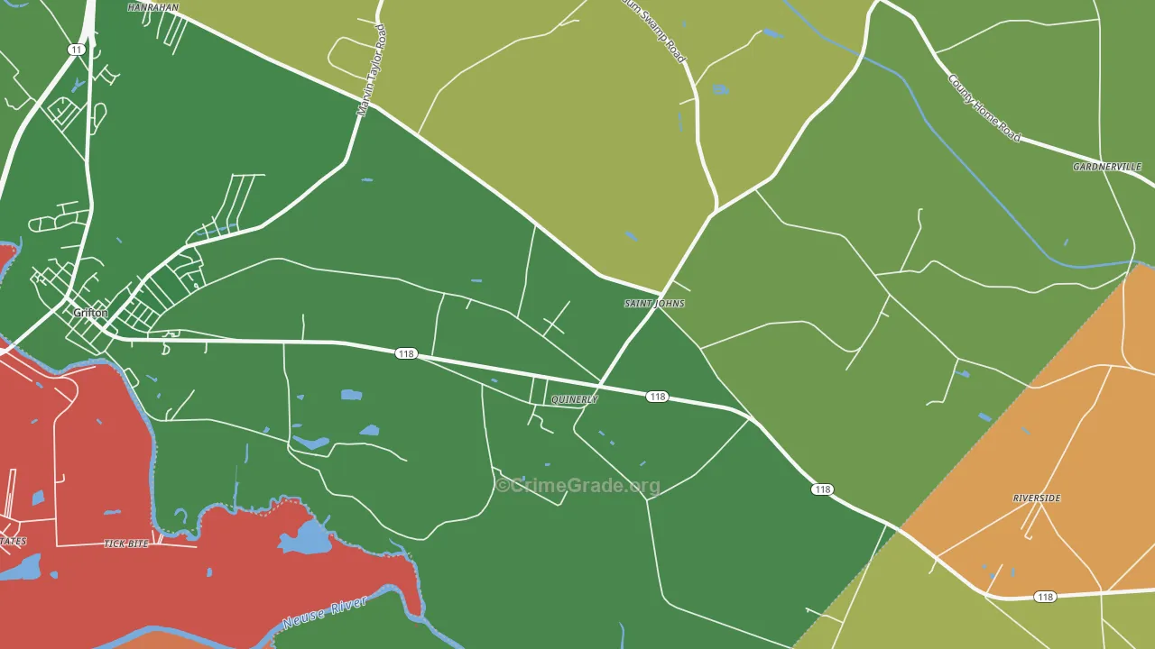 Quinerly, NC Map of Assault Rates