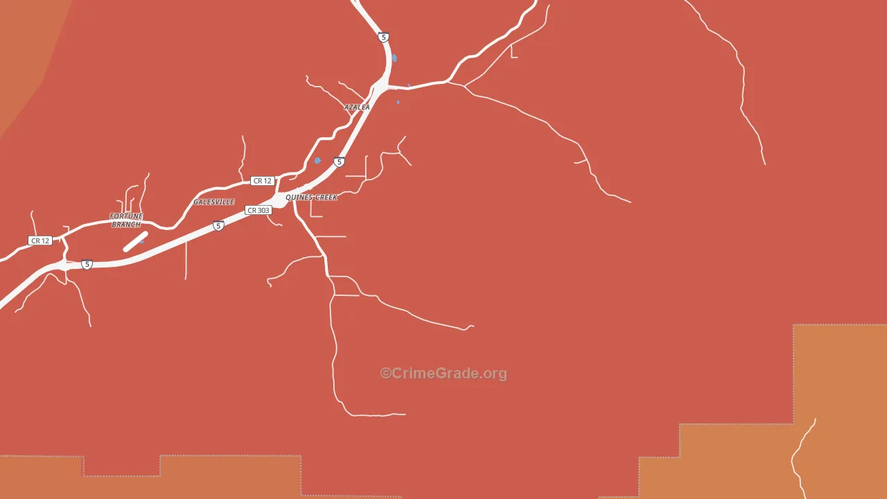 Quines Creek, OR Map of Assault Rates