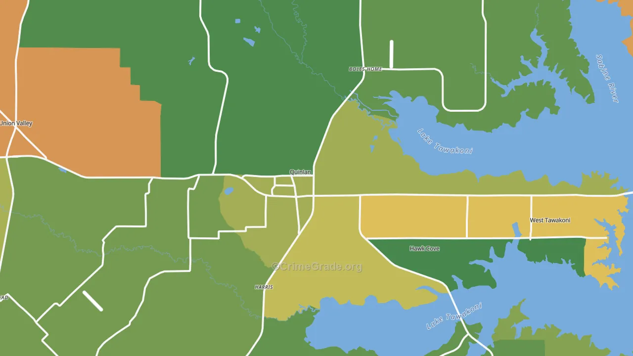 Quinlan, TX Map of Assault Rates
