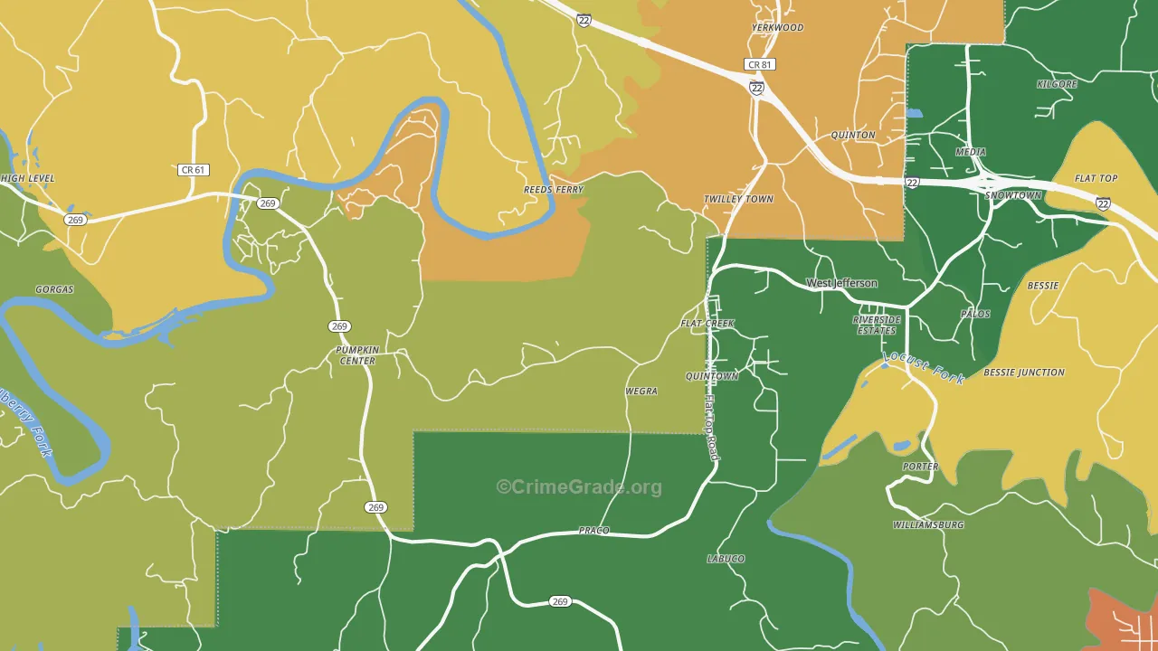 Quinton, AL Map of Assault Rates