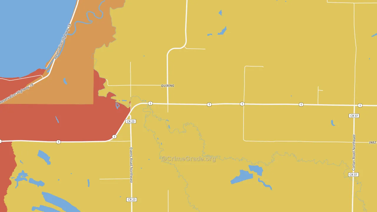 Quiring, MN Map of Assault Rates