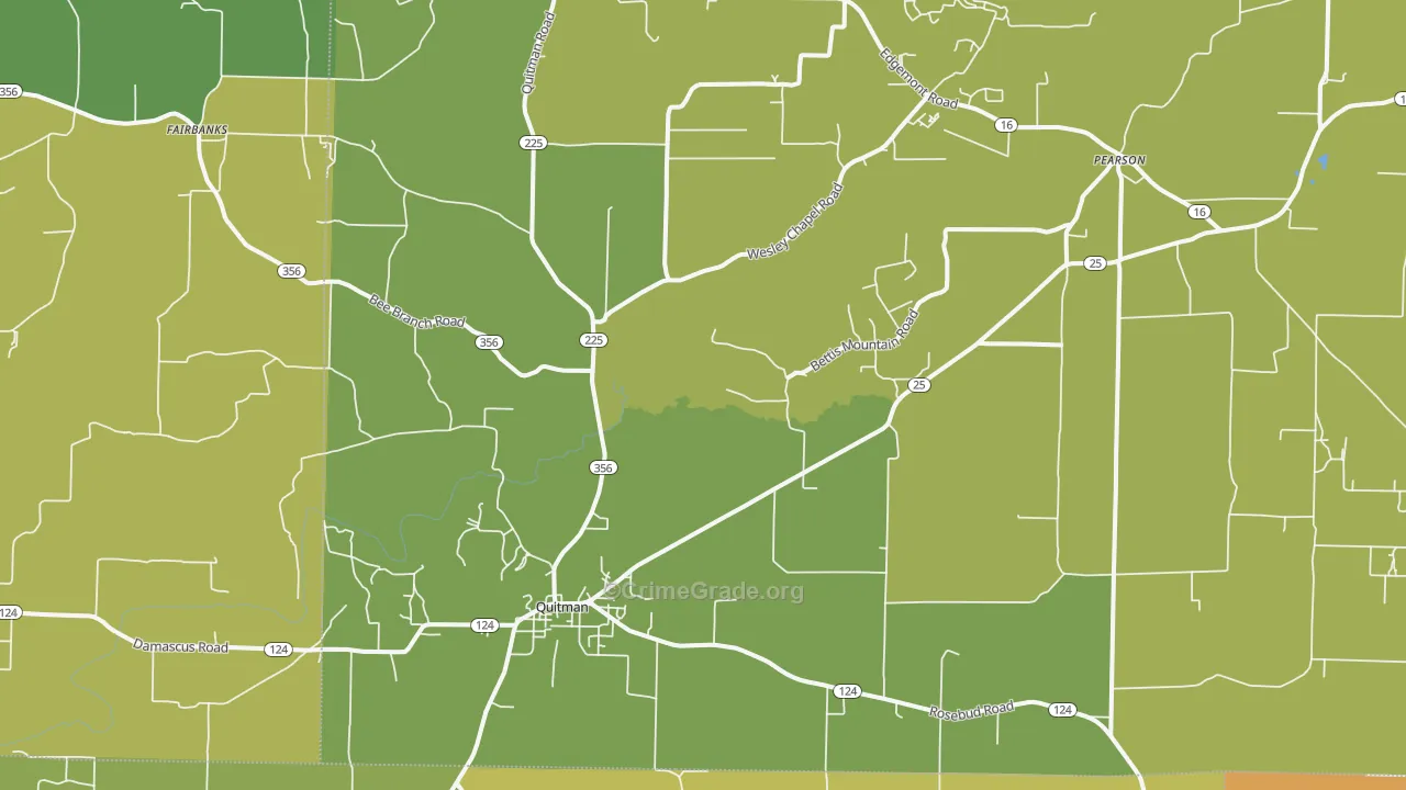 Quitman, AR Map of Assault Rates