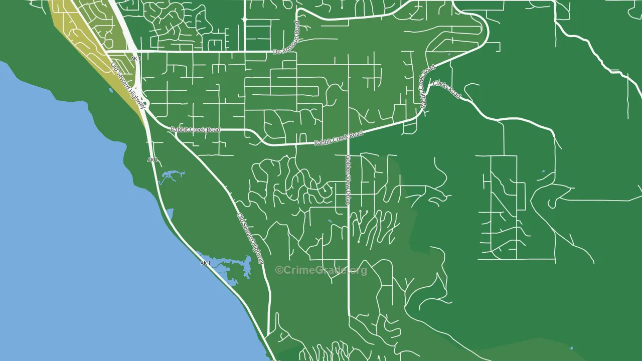 Rabbit Creek, Anchorage, AK Map of Assault Rates