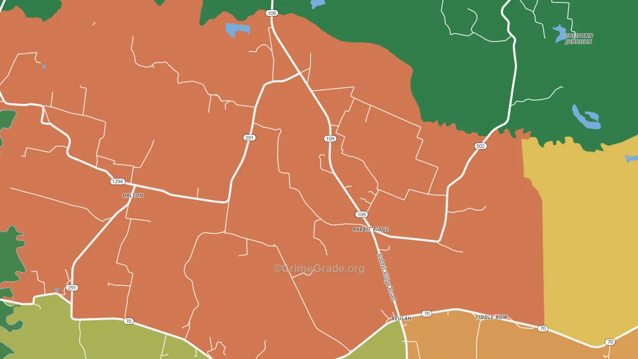 Rabbit Ridge, KY Map of Assault Rates
