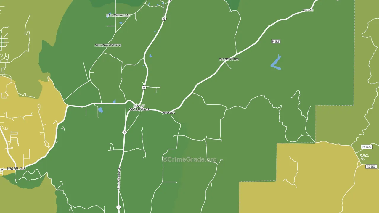 Rabbittown, AL Map of Assault Rates