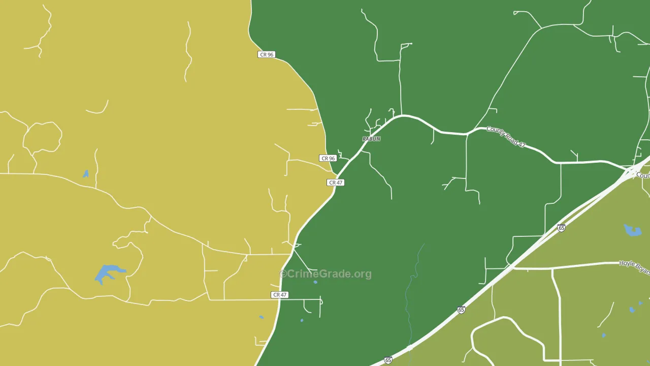 Rabun, AL Map of Assault Rates
