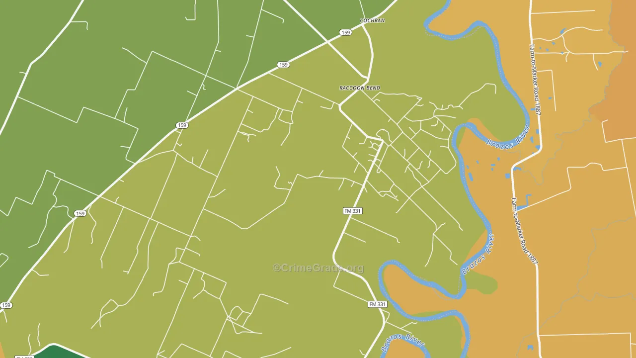 Raccoon Bend, TX Map of Assault Rates