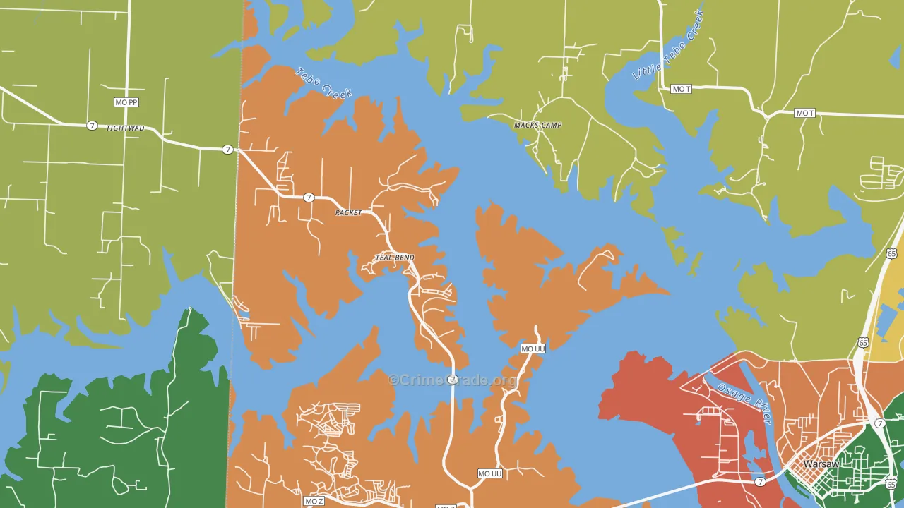 Racket, MO Map of Assault Rates