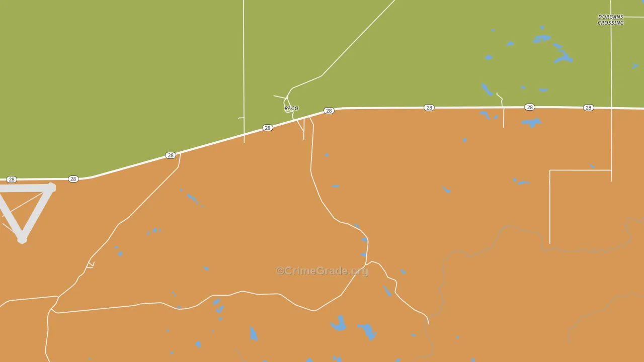 Raco, MI Map of Assault Rates