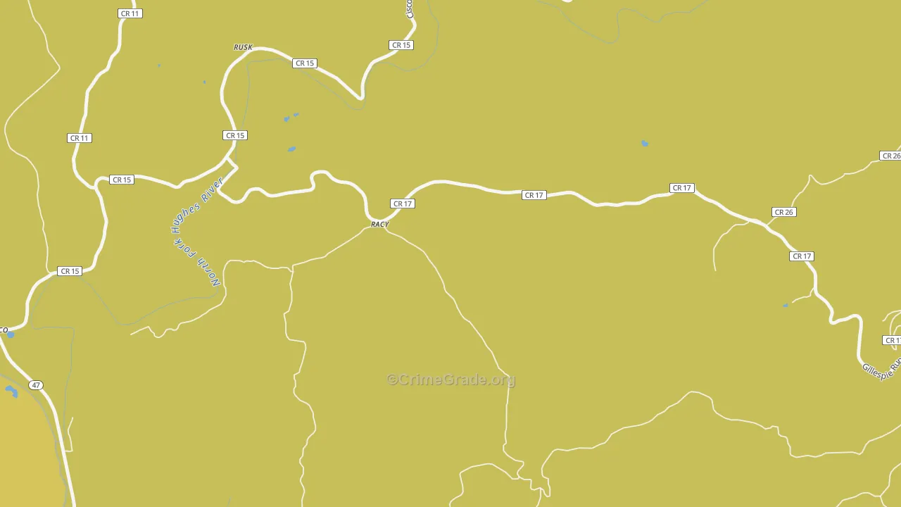 Racy, WV Map of Assault Rates