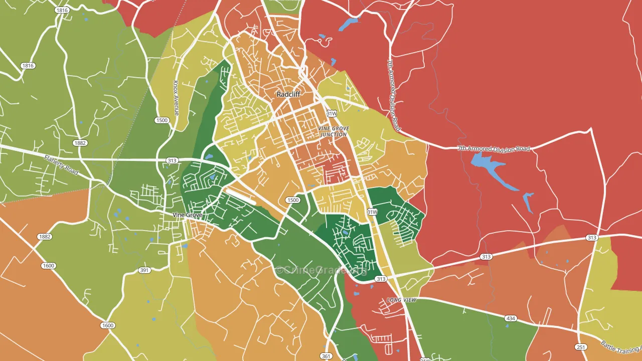 Radcliff, KY Map of Assault Rates