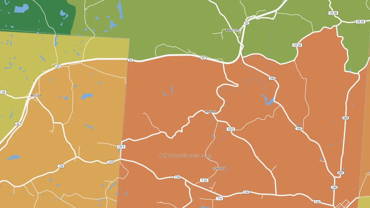 Radcliff, OH Map of Assault Rates