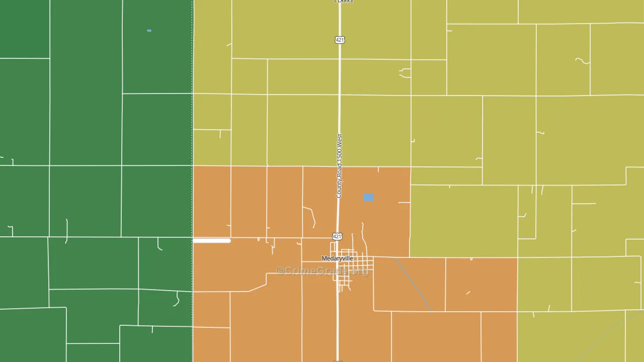Radioville, IN Map of Assault Rates