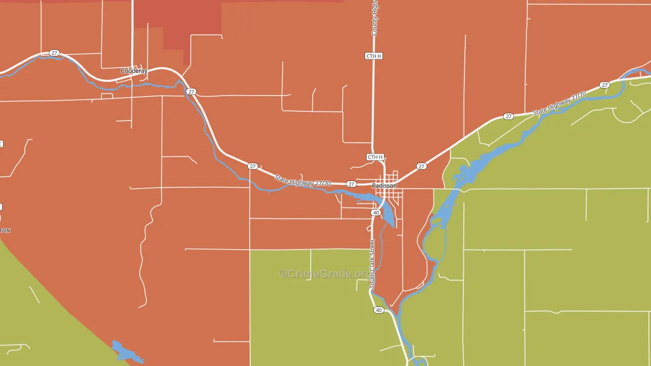 Radisson, WI Map of Assault Rates