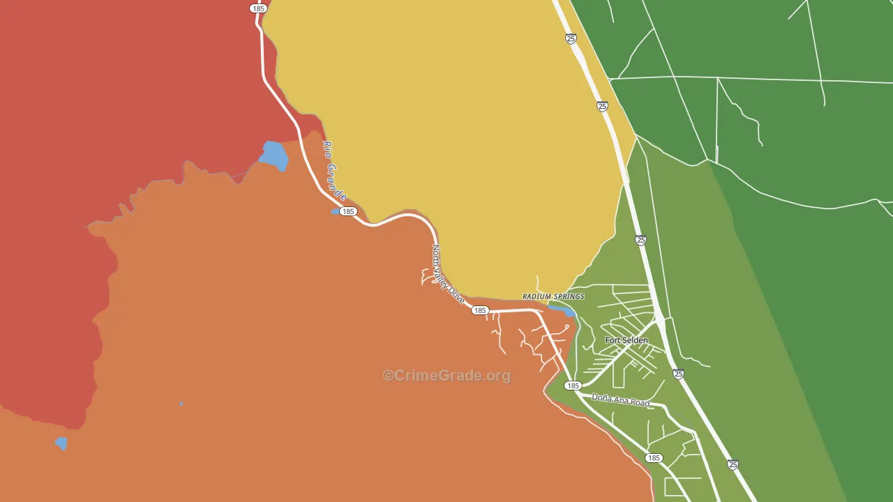 Radium Springs, NM Map of Assault Rates