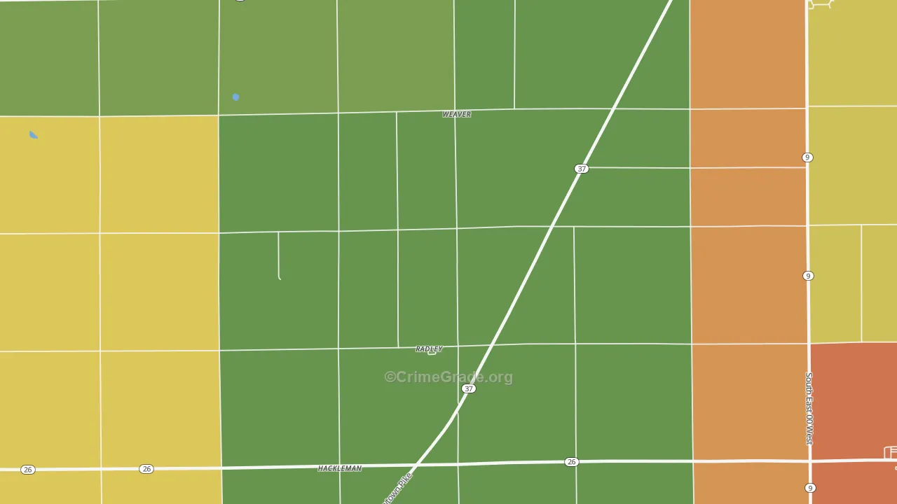 Radley, IN Map of Assault Rates