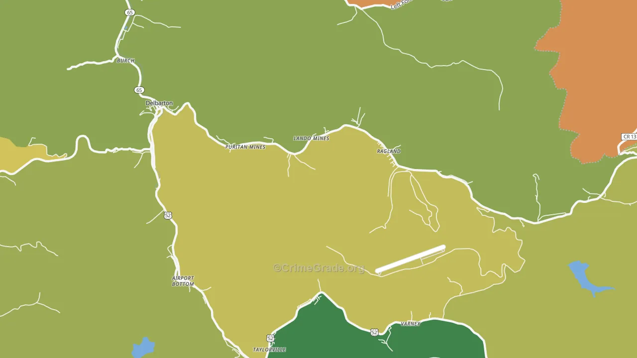 Ragland, WV Map of Assault Rates