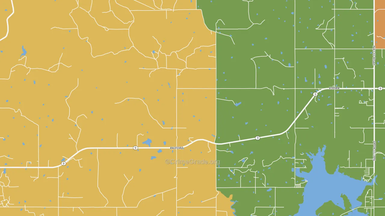 Raiford, OK Map of Assault Rates