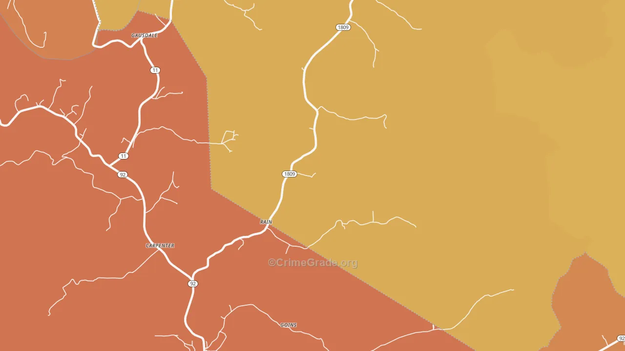 Rain, KY Map of Assault Rates