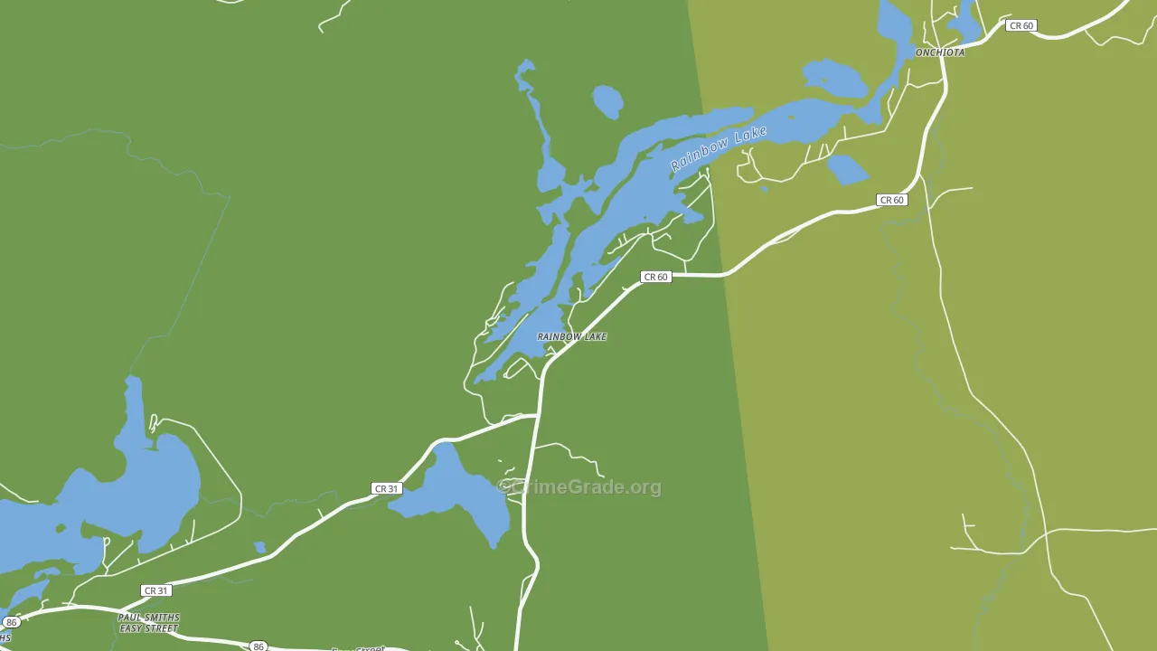 Rainbow Lake, NY Map of Assault Rates