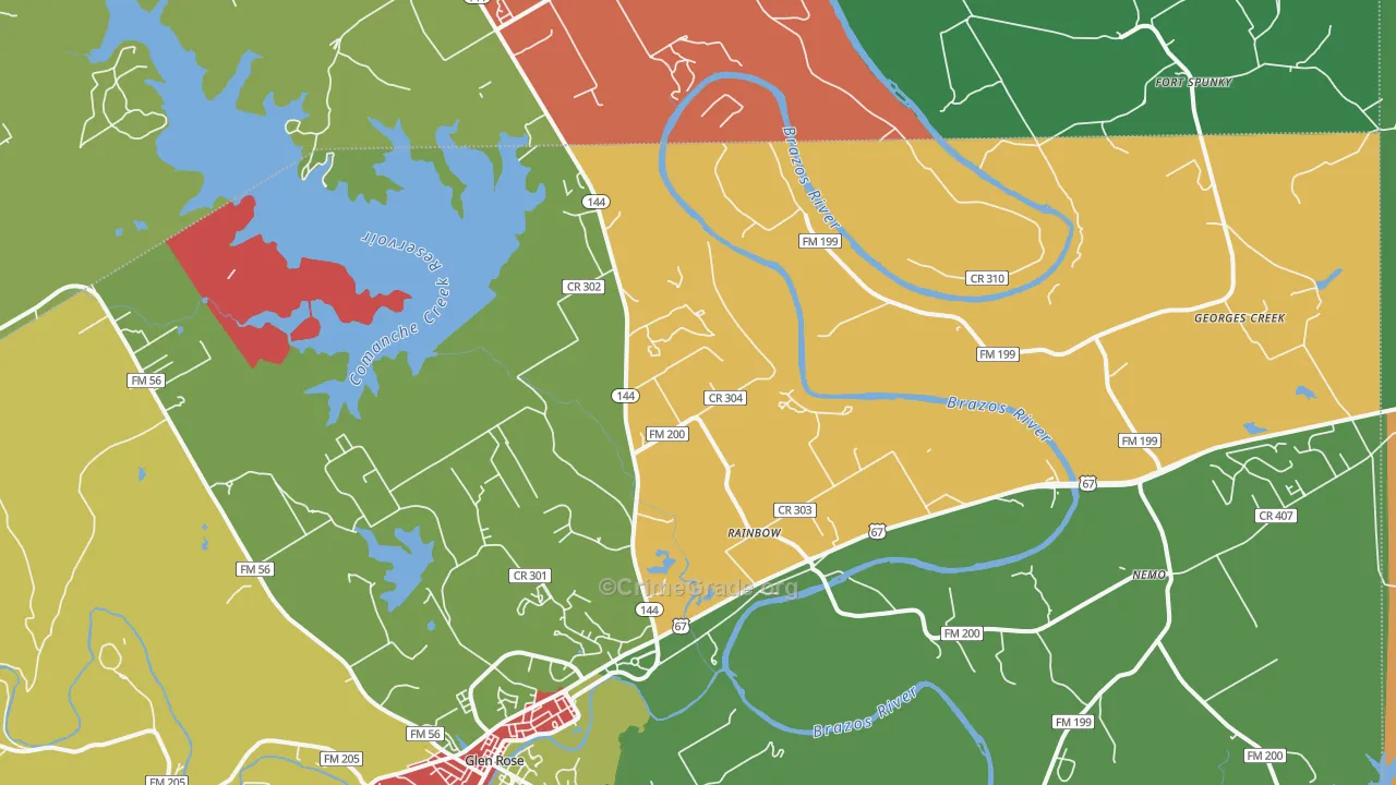 Rainbow, TX Map of Assault Rates
