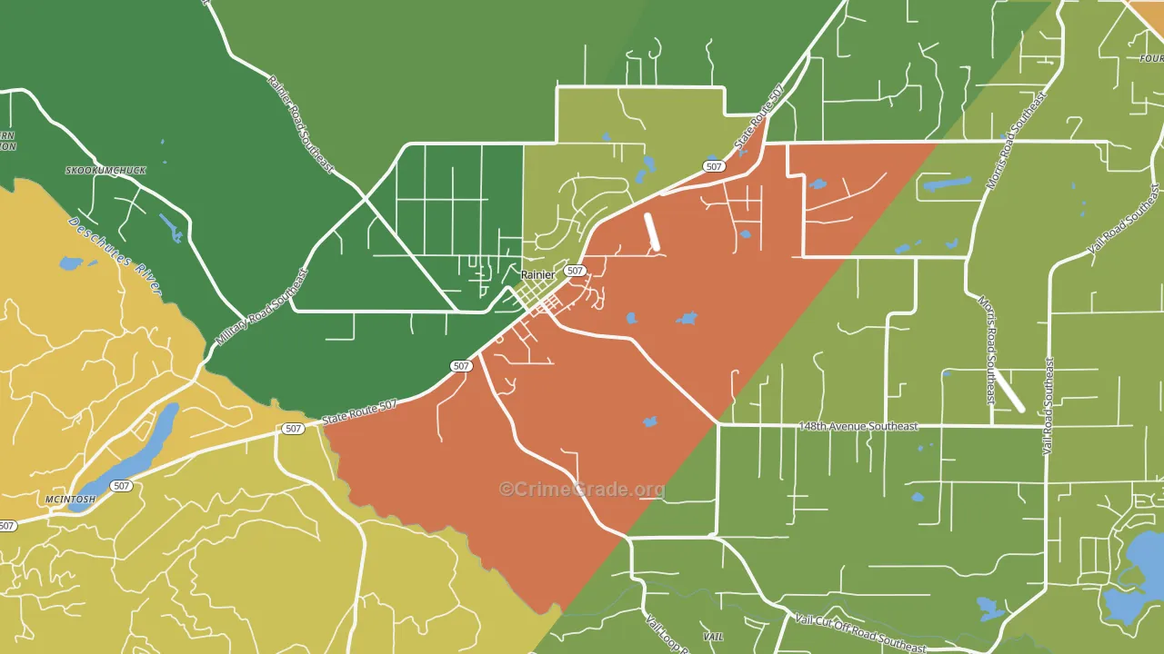 Rainier, WA Map of Assault Rates