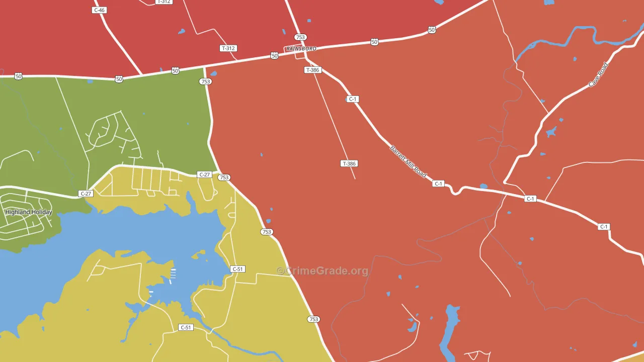 Rainsboro, OH Map of Assault Rates