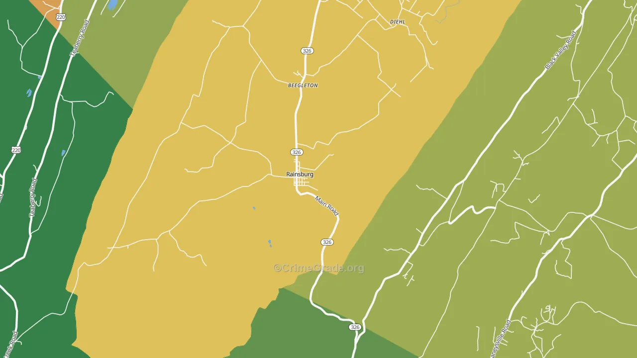 Rainsburg, PA Map of Assault Rates
