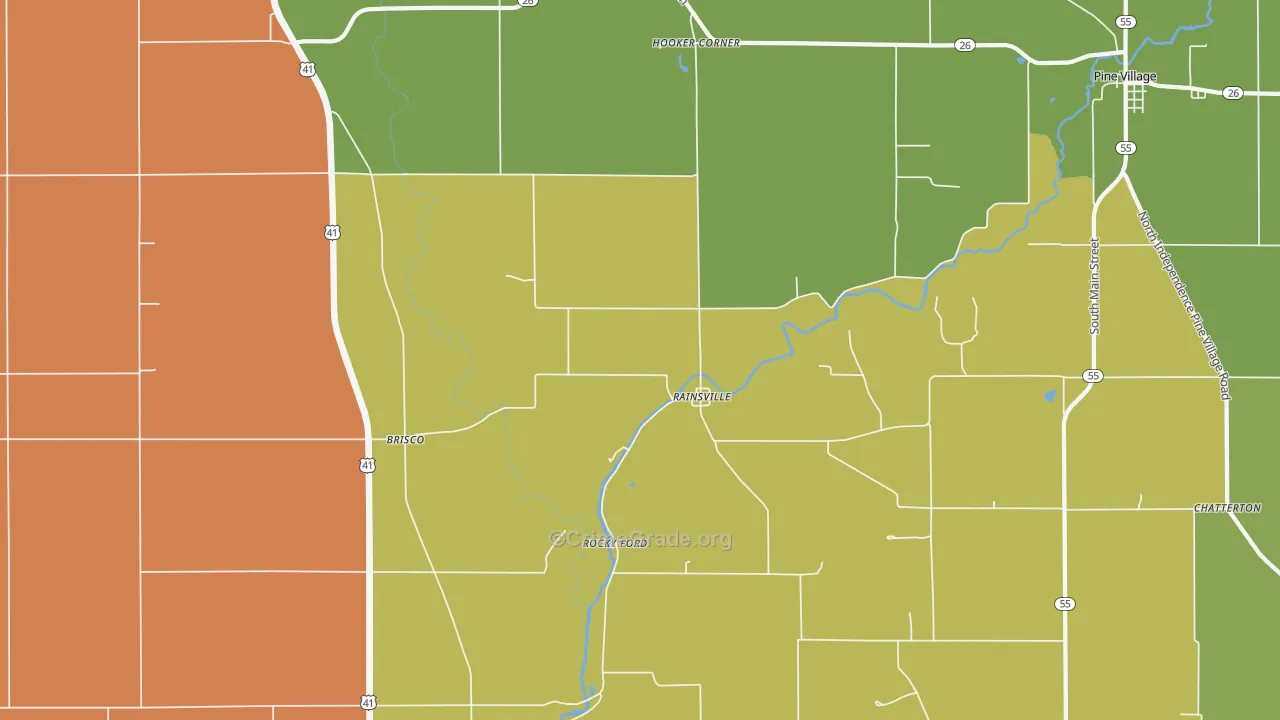 Rainsville, IN Map of Assault Rates